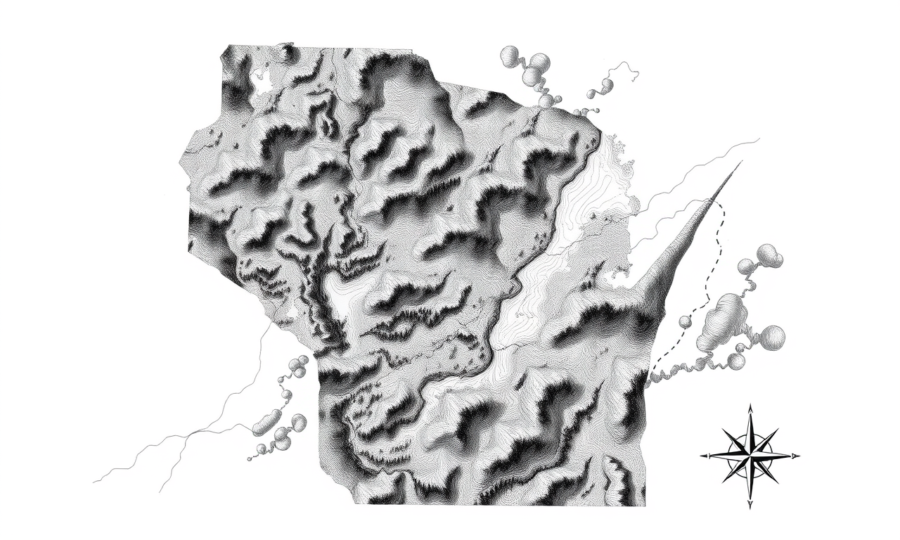 Topographical map of Manitowoc County potential panther habitats